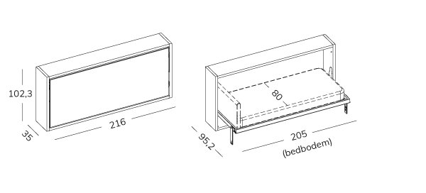 opklapbed horizontaal 1p standaard technisch 90 bed habits